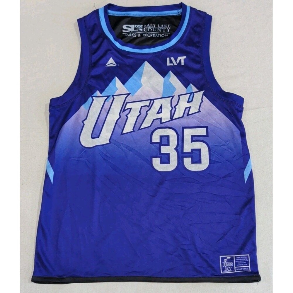 Utah Jazz NBA Promo Reversible Jersey Purple & Black #35 Adult Size Small